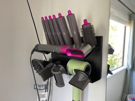 Dyson Hair Tools Organization, Dyson Airwrap Storage Ideas, Dyson Air Wrap Storage, Dyson Storage, Dyson Air Wrap, Air Wrap, Dyson Hair, Hair Tool Organizer, Hair Appliances