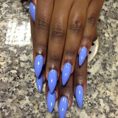 Periwinkle Nail Designs, Violet Blue Nails, Baby Blue And Purple Nails, Perrywinkle Nails Almond, Periwinkle Blue Nails Designs, Periwinkle Nails Acrylic, Acrylic Nails Periwinkle, Periwinkle French Tip Nails, Purple Acrylic Nails Almond