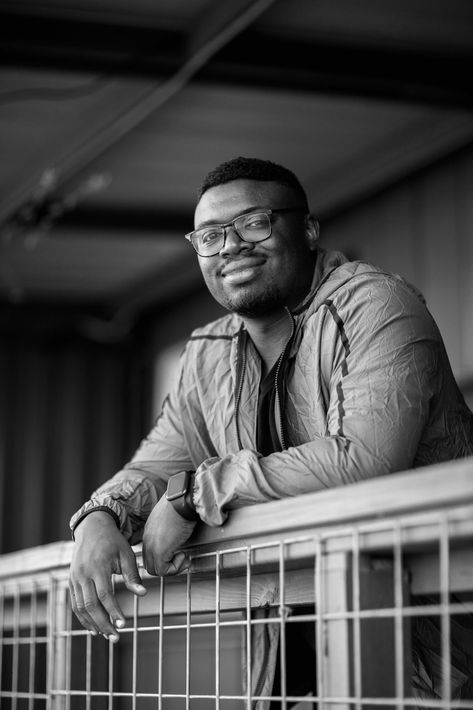 Bryan Washington poses leaning on a railing Poses Leaning, Alton Ellis, Outdoor Senior Pictures, Writing Stories, Drawing Interior, Narrative Writing, On Writing, Character Poses, January 20