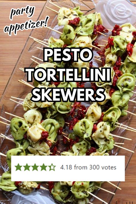 So simple but an impressive appetizer. Quick cooking tortellini is tossed in your favorite pesto sauce and threaded on skewers with jarred sun dried tomato. Can be altered to your own tastes and add some cheese or pepperoni etc. Great for a summer appetizer or any holiday party. Pesto Skewers, Tortellini Skewers Appetizers, Dinner Ideas Appetizers, Pesto Tortellini Skewers, Pesto Appetizers, Holiday Appetizers Thanksgiving, Tortellini Skewers, Nut Free Pesto, Holiday Appetizers Christmas