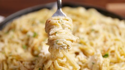 Crab Alfredo  - Delish.com Crab Alfredo Recipe, Lobster Alfredo, Crab Pasta Recipes, Crab Alfredo, Crab Linguine, Delish Videos, Floor Options, Garage Epoxy, Crab Pasta