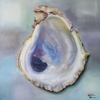 Artists Of Texas Contemporary Paintings and Art Louisiana Decor, Shell Art Print, Oyster Art, Art Coquillage, Louisiana Art, Seashell Painting, Coastal Painting, Painted Shells, Oyster Shells