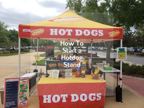 Hot Dog Concession Stand, Diy Hot Dog Stand, Vending Tent Ideas, Hot Dog Stand Ideas Food Truck, Hot Dog Vendor, Hot Dog Cart Business, Hot Dog Stand Ideas, Hot Dog Food Truck, Food Vendor