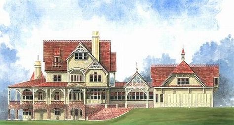 BuilderHousePlans.com Plan 119-175 Victorian Floor Plans, Victorian House Plan, Victorian House Plans, Victorian Style House, Southern House Plan, Two Story House Plans, Southern House, Colonial Style Homes, Keeping Room