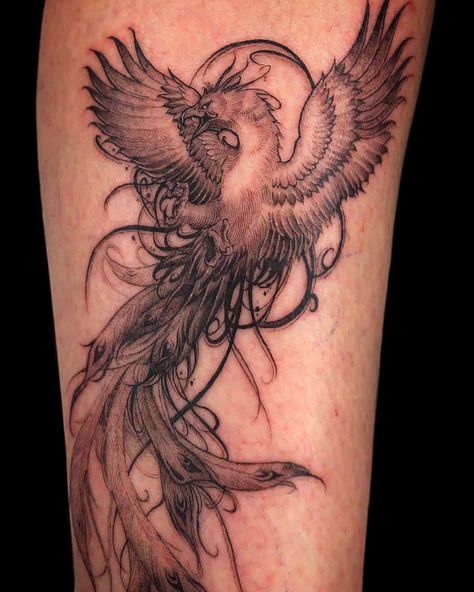 Phoenix by Myke Tattoos Arm, Men Tattoos Arm Sleeve, Men Tattoos, Phoenix Tattoo, First Tattoo, Tattoo Inspo, Arm Sleeve, Black Tattoos, Arm Tattoo