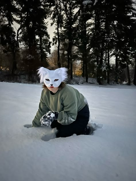 Arctic Fox Mask, Artic Fox Therian Mask, Arctic Fox Therian Mask, Therian Christmas, Arctic Fox Therian, Fox Therian Mask, Fox Mask Diy, Wolf And Crow, Fox Paws