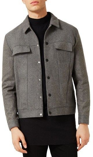 Men's Topman Wool Blend Work Jacket Office Jacket Men, Wool Jacket Mens Outfit, Coat Outfit Short, Flees Jacket, Stylish Jackets For Men, Light Jacket Men, Short Coat Outfit, Coats Outfit, Coats Outfits