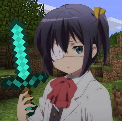 Anime Minecraft Pfp, Minecraft Pp, Minecraft Icon, Rikka And Yuuta, Anime Minecraft, Rikka Takanashi, Love Chunibyo, Minecraft Anime, Real Anime