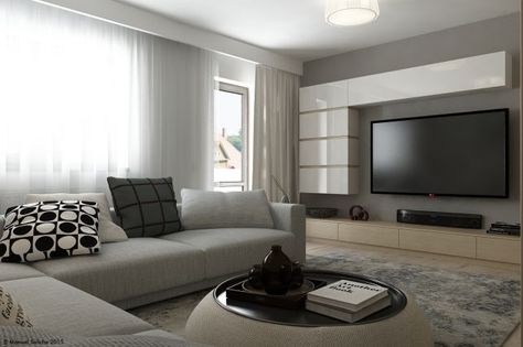 5 idei de integrare a televizorului cu ecran plat in amenajarile interioare- Inspiratie in amenajarea casei - www.povesteacasei.ro Masculine Living Rooms, Futuristic Home, Tv Wall Design, Living Room Design Decor, Design Living, Design Case, Tv Wall, Decor Living, Living Design