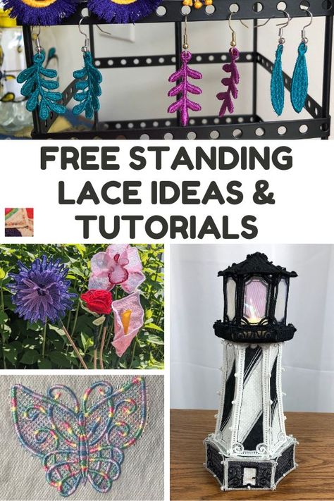 Free Standing Lace Tutorials and Free Designs! Here is a collection of Free Standing Lace, also known as FSL, designs and tutorials to entice those who want to use their embroidery machine to try FSL! Fsl Machine Embroidery, Free Standing Lace Machine Embroidery, Fsl Embroidery Designs, Fsl Embroidery, Embroidering Machine, Embellished Pillows, Machine Embroidery Tutorials, Advanced Embroidery, Freestanding Lace Embroidery