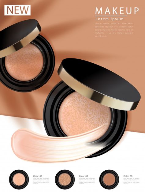 Compact foundation ads, attractive makeup essential product Premium Vector | Premium Vector #Freepik #vector #texture #fashion #beauty #packaging Attractive Makeup, Texture Fashion, Makeup Ads, Compact Foundation, Kiara Sky, Cosmetics Banner, Vector Texture, Cushion Foundation, Background 3d