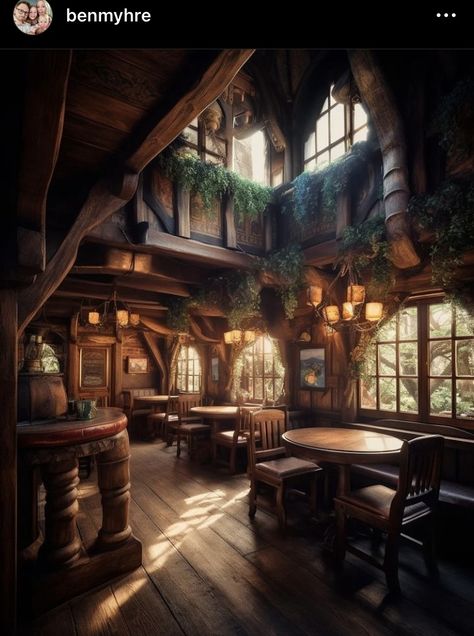 Fantasy Inn Exterior, Medieval Tavern Exterior, Fantasy Pub, Tavern Outside Concept Art, Tavern Fantasy Art Interior, Medieval Inn Concept Art, Fantasy Inn, Fantasy Tavern, Medieval Interior