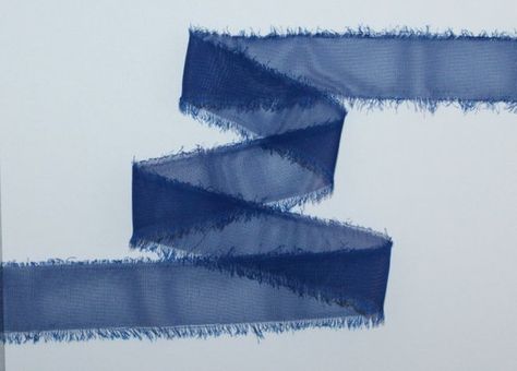 Chiffon Royal Blue 1” Hand Torn Edge Fabric Ribbon, Frayed Edge, Raw Edge, Wedding Invitation, Belly Wedding Invitations Paper, Ceremony Signs, Belly Band Invitation, Fabric Swatch, Ballet Pink, Nuno Felting, Fabric Ribbon, Belly Bands, Wedding Invitation Paper