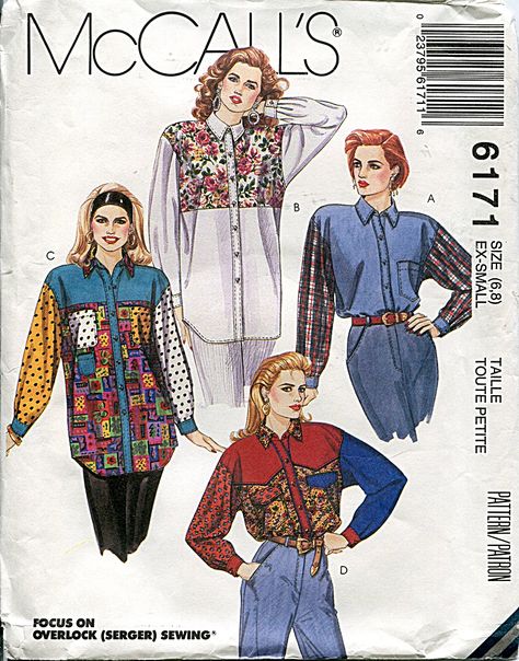 Cuffs Shirt, Plus Size Sewing Patterns, Patron Vintage, Plus Size Sewing, Western Style Shirt, Vintage Plus Size, Vintage Dress Patterns, Vogue Sewing, Womens Sewing Patterns