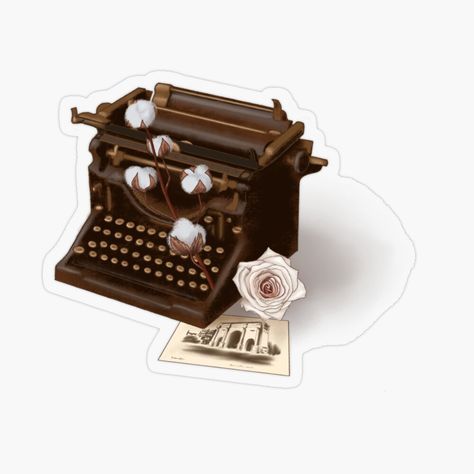 Get my art printed on awesome products. Support me at Redbubble #RBandME: https://www.redbubble.com/i/sticker/Typewriter-with-Flowers-by-Catalinandrei/164020384.O9UDB?asc=u Typewriter With Flowers, Typewriter Sticker, Retro Typewriter, Plastic Stickers, Decorate Notebook, Personalized Water Bottles, Coloring Stickers, Eye Catching Colors, Typewriter