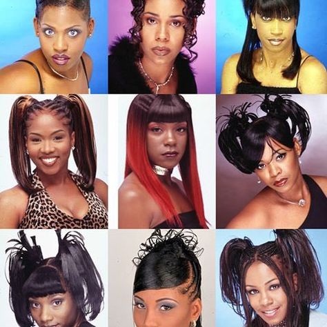 100% Pure Love on Twitter: "Reject modernity. Embrace tradition.… " Hairstyles In The 90s, 90s Hairstyles For Black Women, Hair Sketches, Black Hair 90s, Slay Hairstyles, 2000s Hairstyles, Black Hair Magazine, Looks Hip Hop, 90’s Hairstyles