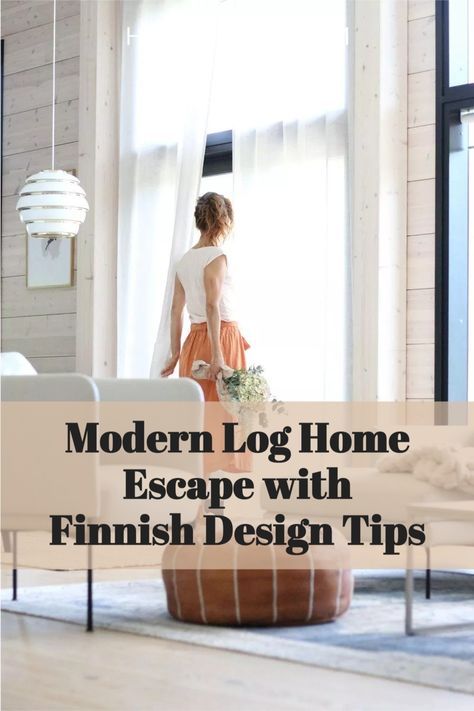 Take a tour in a beautiful Finnish modern log home with airy and nature-inspired decor... #Finland Finnish Home Interiors, Nordic Fashion Women, Finland Wedding, Finnish Home, Modern Log Home, Modern Log Cabins, Nordic Fashion, Nordic Wedding, Deer Antler Decor