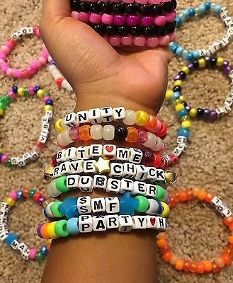 Look at all that arm Kandi. Decorate your arms with our Kandi #ravewear #bracelets #kandi Festival Candy Bracelets, Rave Candy Bracelets, Kandi Ideas Singles, One Direction Take Me Home, Rave Candy, Candy Bracelets, Rave Bracelets, Emo Accessories, Festival Bracelets