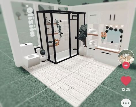 Cute Bathroom Bloxburg Ideas, Bloxburg Bathroom Inspiration, Bloxburg Beauty Room Ideas, Bloxburg House Layouts First Floor, Bloxburg Room Ideas Aesthetic Bathroom, Bloxburg Large Bathroom Ideas, Blockburg Bathroom Idea, 3 By 4 Bloxburg Bathroom, 3x3 Bathroom Ideas Bloxburg Modern