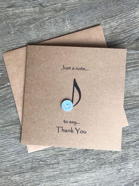 Birthday Button, Christmas Thank You, Teacher Thank You, Button Cards, Birthday Cards Diy, Button Art, Music Note, Button Crafts, Birthday Thank You