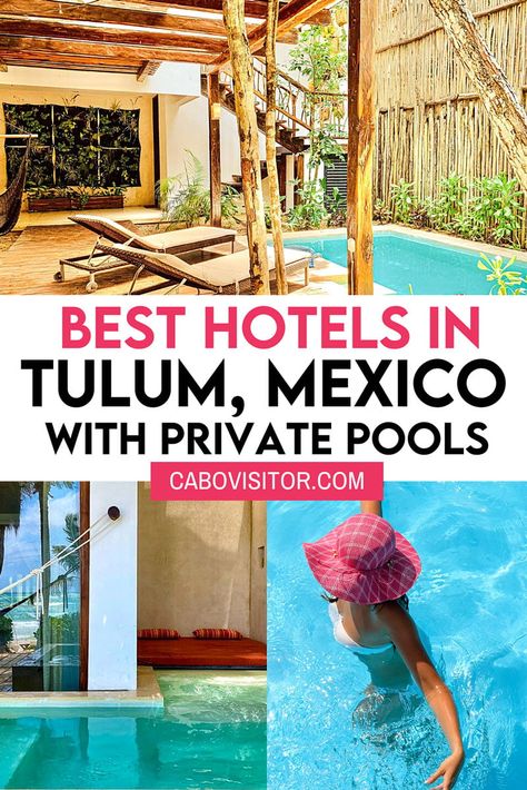 Most of the best Tulum hotels with private pools are on the beach. (Like Be Tulum.) But some are in the jungle too. (Like Hotel Bardo.) And good news: Not all are expensive. | Tulum, Mexico | Hotels in Tulum with private pools | Boutique Tulum hotels Hotel Bardo Tulum, Be Tulum, Dreams Tulum Resort, Tulum Resorts, Dreams Tulum, Orchid House, Tulum Hotels, Mexico Hotels, Tulum Mexico