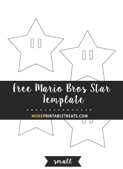 Free Mario Bros Star Template - Small Size Mario Template Free Printable, Mario Star Printable, Mario Cloud Printable, Mario Ornaments, Mario Template, Luigi Party, Nintendo Christmas, Mario Bros Game, Mario Brothers Birthday Party