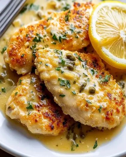 Zesty Lemon Chicken Piccata Recipe - optimal recipes Tasty Chicken Piccata With Lemon Sauce, Lemon Chicken Piccata Recipe, Chicken Piccata With Lemon Sauce, Chicken Piccata Easy, Sweet Potato Dessert Recipes, Honeybun Cake, Cake With Pecans, Lemon Chicken Piccata, Piccata Recipe