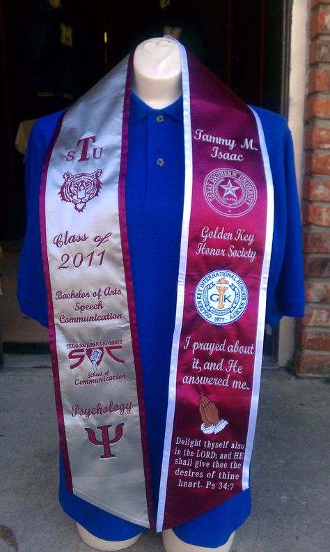 Graduation stole idea found on "HBCU Graduation Stoles" website.                                                                                                                                                     More Mph Graduation, Graduation Stole Ideas, Hbcu Graduation, Grad Stole, Stole Ideas, Grad Stoles, Graduation Stoles, Graduation Sash, Grad Hat