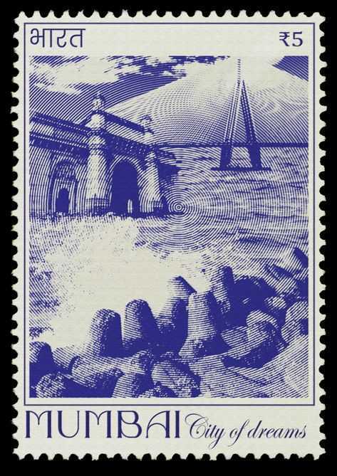 Halftone stamp poster Mumbai city Mumbai Poster Art, Mumbai Graphic Design, Stamp Poster Design, Mumbai Illustration Art, Mumbai City Illustration, Halftone Poster Design, Mumbai Collage, Mumbai City Of Dreams, Vintage Mumbai