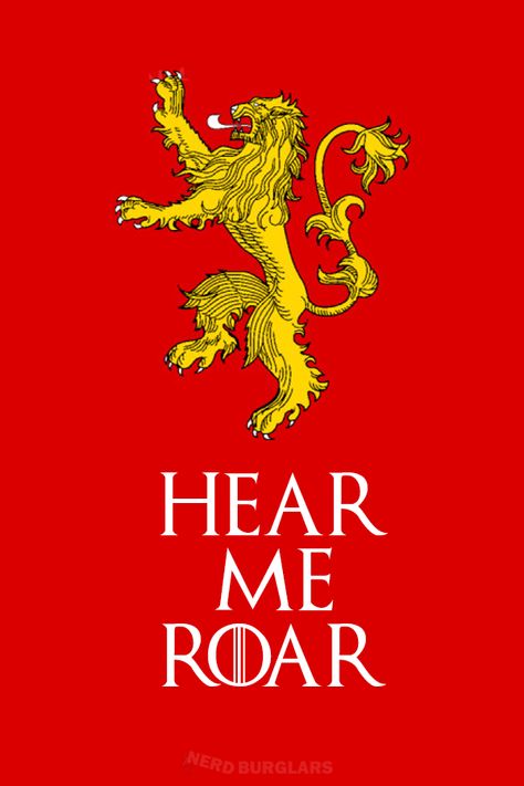 Arryn House, Bolton House, House Mormont, Lannister Lion, Lannister House, Bran Stark, Bluebird House, Hear Me Roar, Sun House