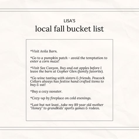 We've curated our favorite fall things to do on the Central Coast & at home! 🍂☕ What's on your fall bucket list? Best Friend Fall Bucket List, Fall Goals Bucket Lists, Fall/winter Bucket List, Fall Bucket List Bullet Journal, Fall/halloween Bucket List, Fall Bucket List, Fall Things, Sister Friends, Central Coast