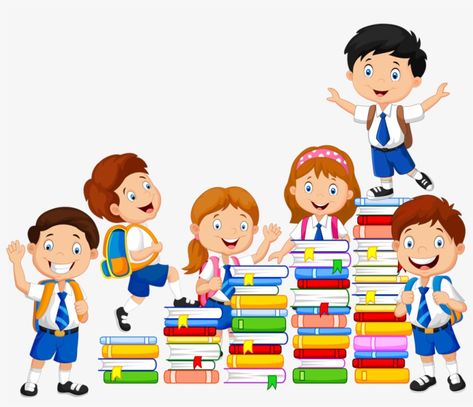 Student Clipart, Book Clip Art, Kids Reading Books, School Frame, Work On Writing, School Murals, School Clipart, Kids Clipart, School Decorations