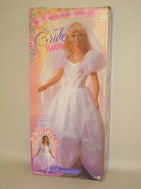 My Size Barbie. Always wanted one of these. I was too tall though, so it probably made sense I never got one. My Size Barbie, Barbie 90s, Childhood Memories 90s, Pink Ball Gown, Baby Doll Toys, Barbie Bride, Im A Barbie Girl, Holiday Barbie, Dream Doll