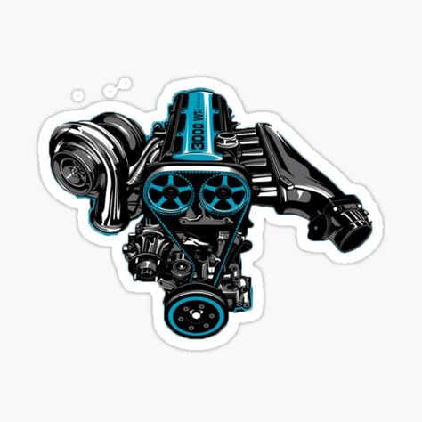 2JZ GTE engine, with single turbo, belongs to a true jdm legend, the Toyota Supra. It's a fan art design 2jz Engine Wallpaper, 2jz Engine, Engine Tattoo, Tattoo Car, Japan Boy, Still Life Pictures, Hot Wheels Garage, Automotive Illustration, Toyota Supra Mk4