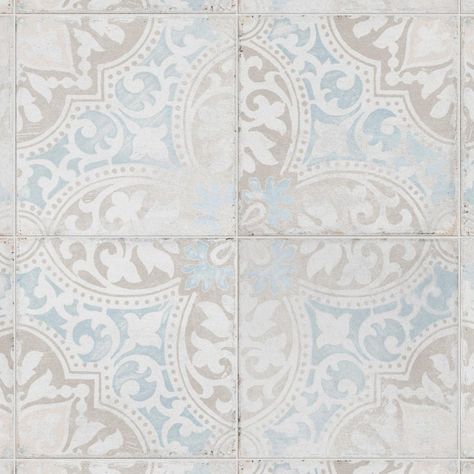 Merola Tile Barcelona Decor Montjuic 5-3/4 in. x 5-3/4 in. Porcelain Floor and Wall Tile (10.77 sq. ft. /Case)-FEO6BARDMT - The Home Depot Patterned Wall Tiles, Kitchen Splashback Tiles, Victorian Tiles, Merola Tile, Feature Tiles, Tile Projects, Porcelain Floor, Vintage Tile, House Tiles