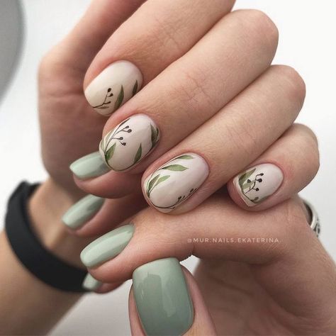 Minimal Nails Art, Water Color Nails, Squoval Nails, Simple Gel Nails, Minimal Nails, Floral Nails, Dream Nails, Nude Nails, Nail Manicure