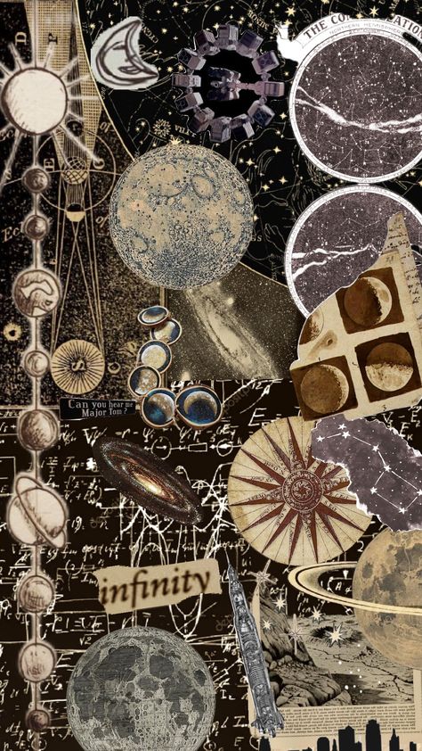 #Astronomy Astronomy Collage Wallpaper, Astronomy Collage, Astronomy Design, Scrapbook Ideas, Digital Collage, Astronomy, Aesthetic Pictures, Ipad, Doodles