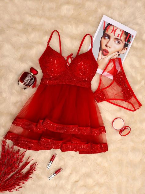 Nighty For Honeymoon, Easy Sew Dress, Women Nightwear Dresses, Red Lace Lingerie, Indian Dresses For Women, Nightwear Dress, Couple Wedding Dress, Pajama Fashion, Victoria Secret Outfits