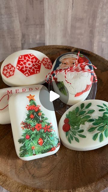 Dishwasher Safe Mod Podge, Tree Soap, Holiday Soap, Christmas Soap, Napkin Decoupage, Decoupage Diy, Instagram Diy, Dollar Tree Crafts, Mod Podge