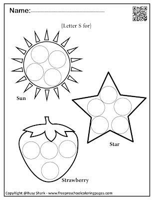 Abc For Toddlers, Dot Pictures, Letter S Activities, Learn Alphabet, Dot Marker Activities, Kindergarten Reading Worksheets, Dot Worksheets, Preschool Coloring Pages, Do A Dot