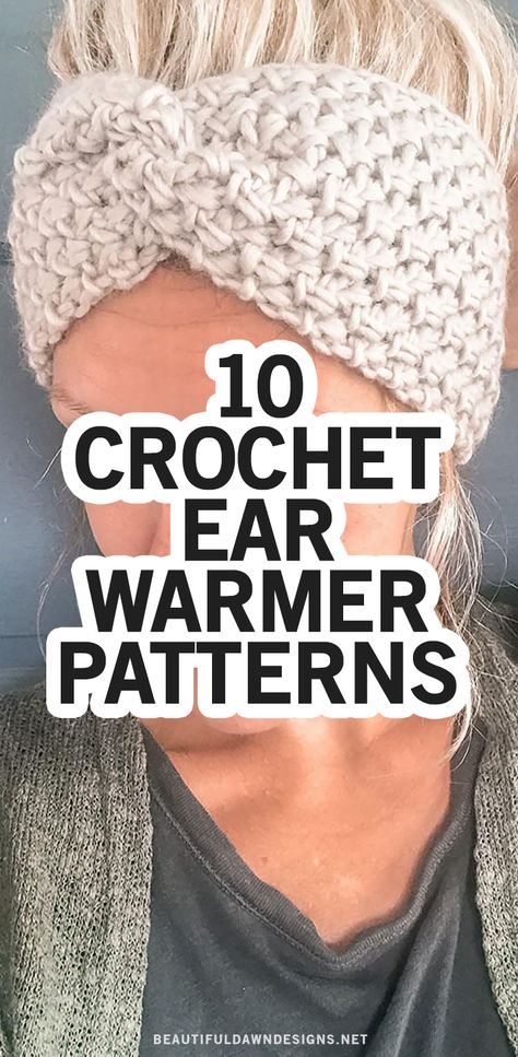 Crochet Ear Warmer Free Pattern, Crochet Ear Warmer Pattern, Crochet Headband Free, Easy Crochet Headbands, Bandeau Au Crochet, Crochet Headband Pattern Free, Crochet Twist, Crochet Hat Free, Crochet Headband Pattern