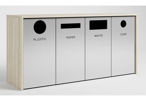 Thro Library | Nevins Office Furniture | 1-800-231-2744 Office Recycling Bins, Trash Design, Canteen Design, Office Canteen, Management Office, Office Bin, Garage Organisation, Medical Office Decor, Breakout Area