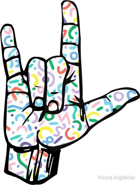 Sign Language Art, I Love You Signs, Asl Sign Language, Hand Sticker, Asl Signs, Hand Painted Gourds, Hand Sign, Hippie Peace, Painted Gourds