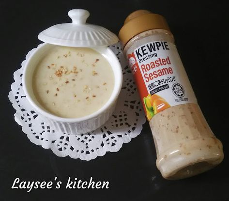 Roasted Sesame Sauce, Roasted Sesame Dressing Recipes, Sesame Mayo, Sesame Dressing Recipe, Roasted Sesame Dressing, Sesame Seed Dressing, Mayo Dressing, Seven Layer Salad, Salad Cream