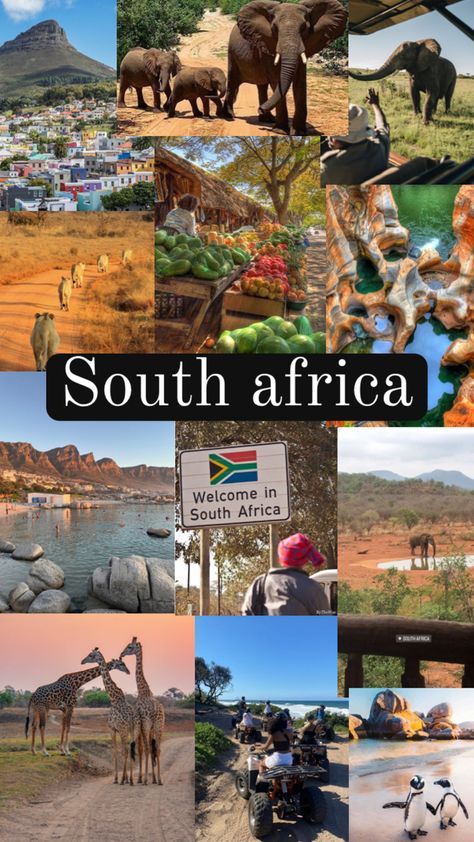 South Africa Travel Aesthetic, Travel Aesthetic Africa, Africa Travel Aesthetic, Exotic Places To Travel, Africa Collage, Vacation Africa, South Africa Aesthetic, South Africa Trip, Travel To Africa