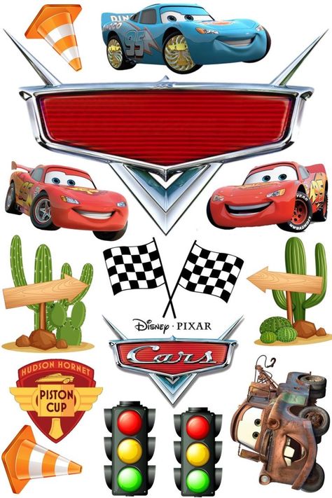 Mc Queen Cake Toppers Printable, Maccuin Cake, Cars Cake Topper Printable Free, Bolo Carros Disney, Cars Topper, Mcqueen Cake Topper, Pastel Cars, Mcqueen Car Cake, Cars Cake Topper