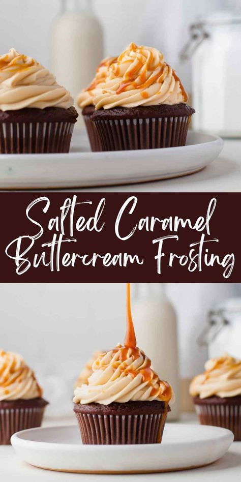 Cupcakes With Caramel Frosting, Cupcakes With Caramel, Salted Caramel Frosting, Frosting Recipes Easy, Caramel Icing, Caramel Buttercream, Cake Frosting Recipe, Caramel Frosting, Buttercream Frosting Recipe