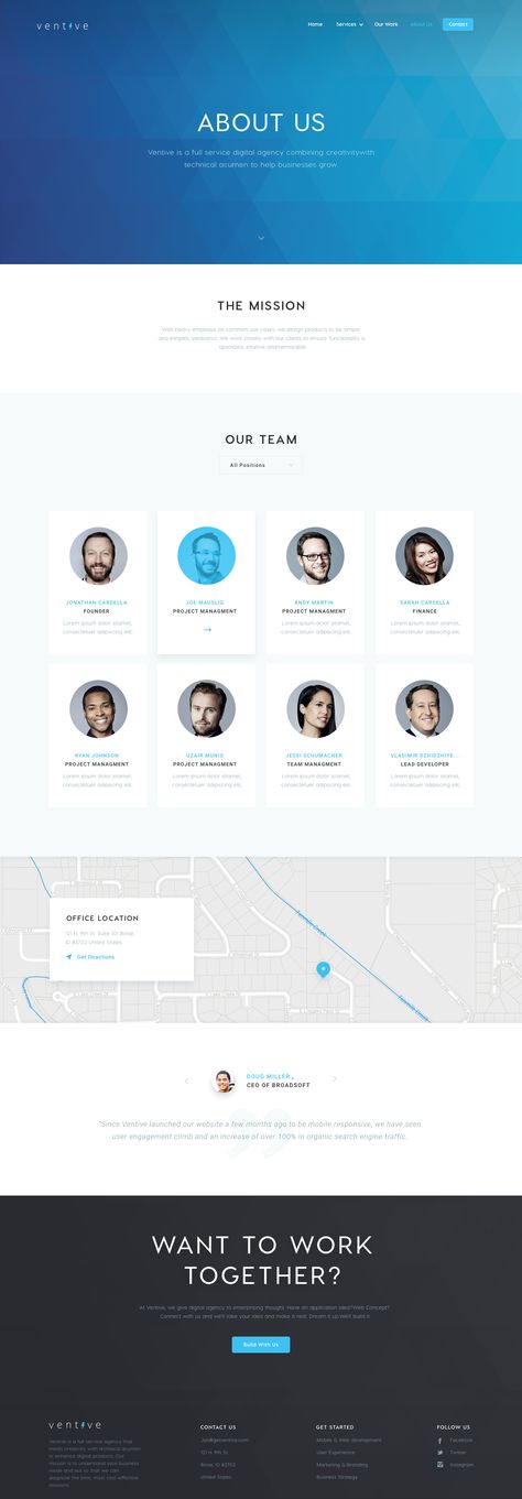 Ventive about us About Us Webpage Design, About Us Section Web Design, About Us Web Design, Web Design Inspiration Portfolio, Automotive Website, About Us Page Design, Tech Website, Church Marketing, Landing Page Inspiration