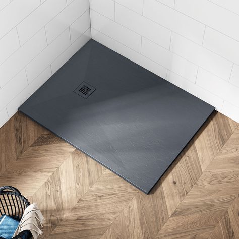 IBIZA Slate Shower Trays Anthracite | MyLife Bathrooms Raised Shower Tray, Slate Shower Tray Ideas, Stone Shower Tray, Deep Shower Tray, Slate Shower Tray, Black Slate Shower Tray, Slate Shower, Shower Trays, Master Retreat