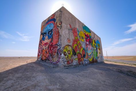 Graffiti in Agafay-Desert - near Marrakech Artist: @mchimich  #contemporaryart #mural #skull #morroco #marrakesh #artistry #artsy #streetart #urbanart #urbanwalls #wallart #artwork #sprayart #spraypaint #publicart #instagraffiti #instaart #streetlife #urbanphotography #graffiti #graffitiart #instagraffiti #streetarteverywhere #streetarthunter @streetartcities @fujifeed #fujixe3 Desert Graffiti, Concrete Graffiti, Pink Graffiti Wall, Abonded Places Graffiti, Graffiti On Abandoned Buildings, Urban Photography, Spray Painting, Insta Art, Public Art